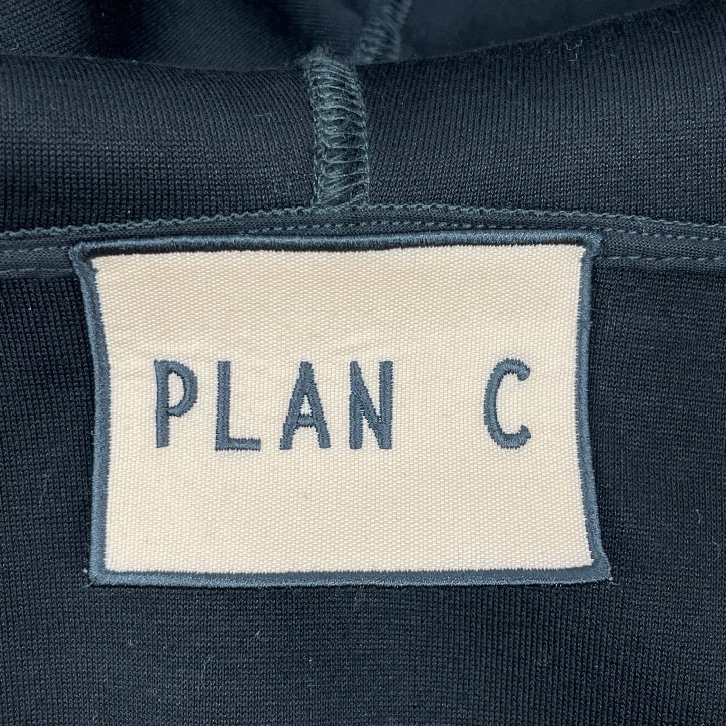 Plan C プランシー GLCJD05BNUTF002 ブラック コットン×ナイロン ビアンカパッチ ノースリーブジップフーディジャケット ベスト