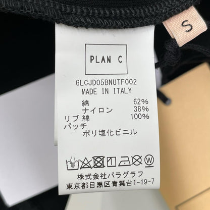 Plan C プランシー GLCJD05BNUTF002 ブラック コットン×ナイロン ビアンカパッチ ノースリーブジップフーディジャケット ベスト