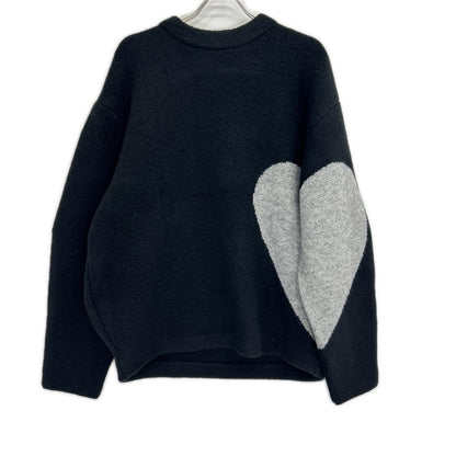 NKNIT ンニット 25AW N25AW-036 ブラック×グレー モヘアウール混 ハートパターンニットプルオーバー トップス