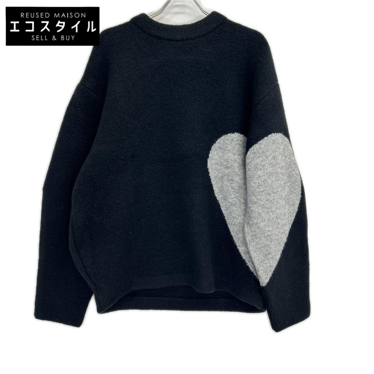 NKNIT ンニット 25AW N25AW-036 ブラック×グレー モヘアウール混 ハートパターンニットプルオーバー トップス
