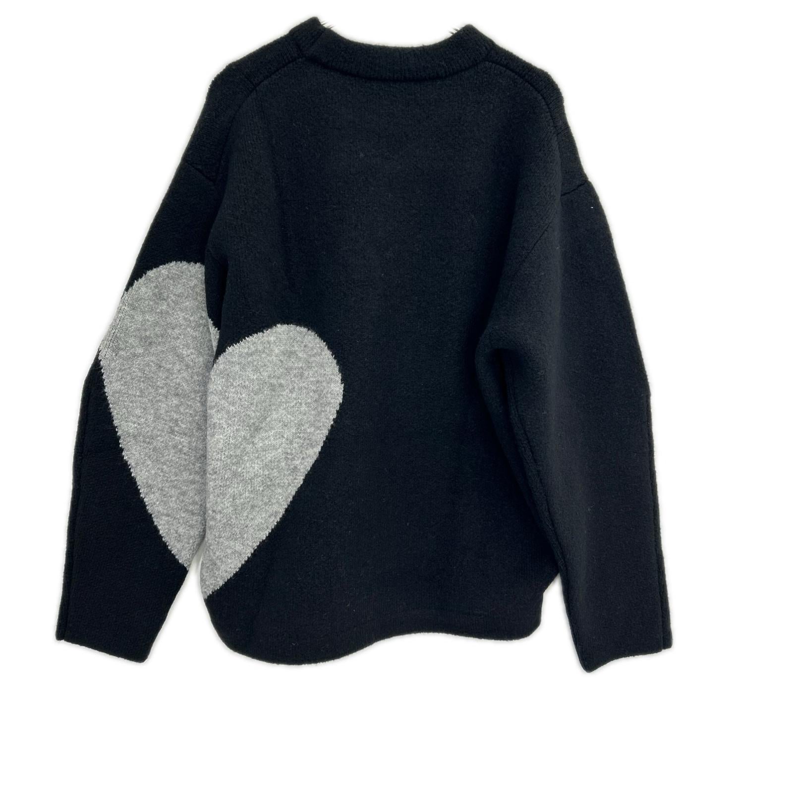 NKNIT ンニット 25AW N25AW-036 ブラック×グレー モヘアウール混 ハートパターンニットプルオーバー トップス