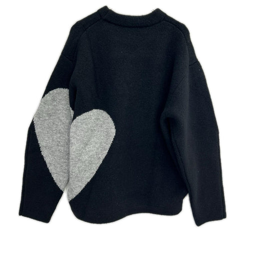 NKNIT ンニット 25AW N25AW-036 ブラック×グレー モヘアウール混 ハートパターンニットプルオーバー トップス