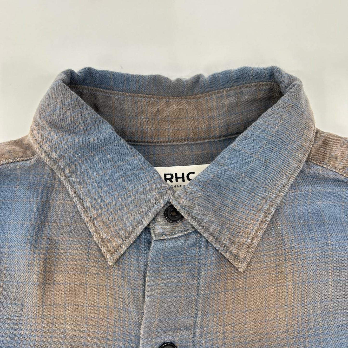 RHC アールエイチシー 4220700090 ブルー×ブラウン コットン ロングスリーブオンブレチェックシャツ トップス