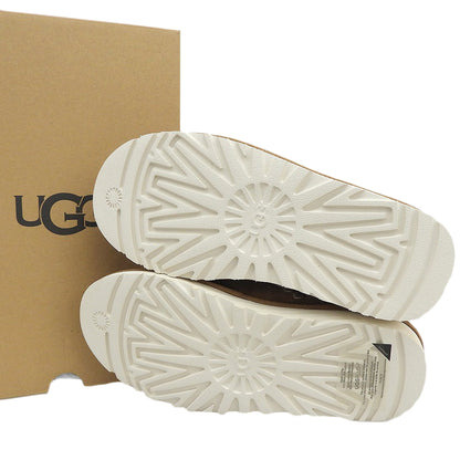 UGG アグ 新品同様 アサーソン クラシック スエード×シープスキン 刺繍 ロゴ スリッポン シューズ レディース ベージュ 24cm 1162330 シューズ