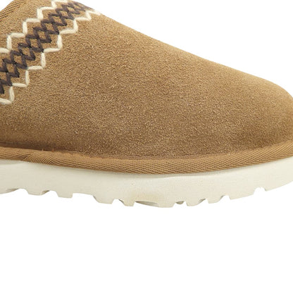 UGG アグ 新品同様 アサーソン クラシック スエード×シープスキン 刺繍 ロゴ スリッポン シューズ レディース ベージュ 24cm 1162330 シューズ