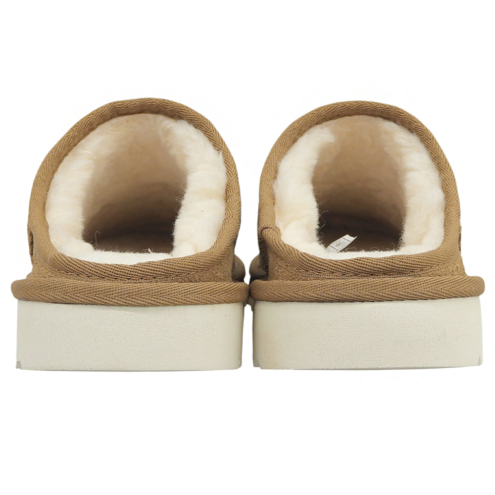 UGG アグ 新品同様 アサーソン クラシック スエード×シープスキン 刺繍 ロゴ スリッポン シューズ レディース ベージュ 24cm 1162330 シューズ