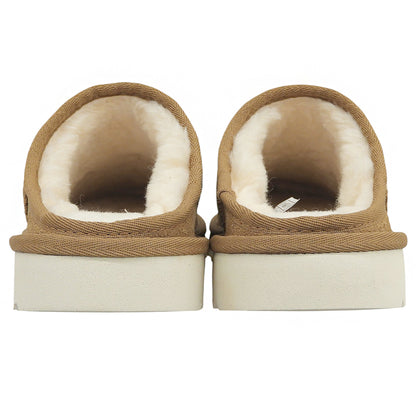 UGG アグ 新品同様 アサーソン クラシック スエード×シープスキン 刺繍 ロゴ スリッポン シューズ レディース ベージュ 24cm 1162330 シューズ
