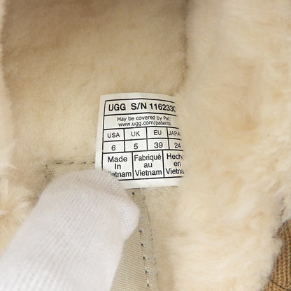 UGG アグ 新品同様 アサーソン クラシック スエード×シープスキン 刺繍 ロゴ スリッポン シューズ レディース ベージュ 24cm 1162330 シューズ