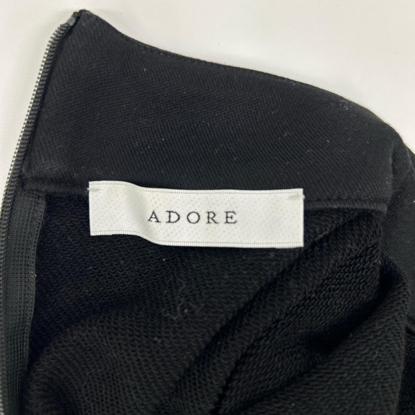 ADORE アドーア ブラック コットン バックジップ ブラッシュド スウェットワンピース ワンピース