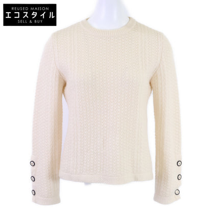CHANEL シャネル P57335K07533 ココマークボタン カシミヤ100％ 長袖ニットセーター トップス