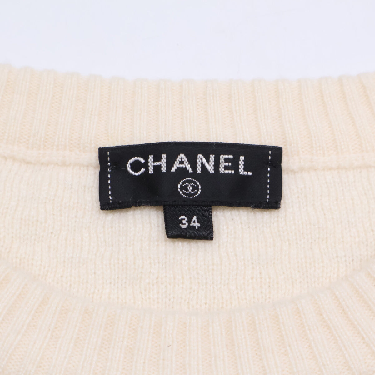 CHANEL シャネル P57335K07533 ココマークボタン カシミヤ100％ 長袖ニットセーター トップス