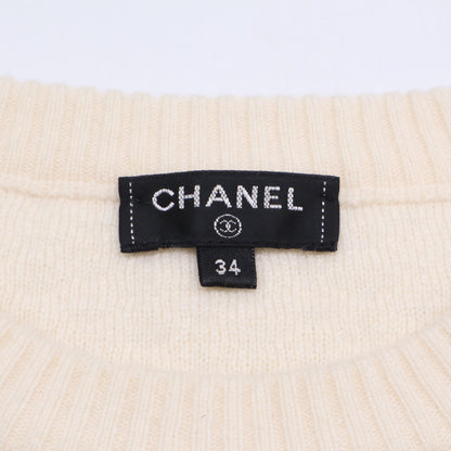 CHANEL シャネル P57335K07533 ココマークボタン カシミヤ100％ 長袖ニットセーター トップス
