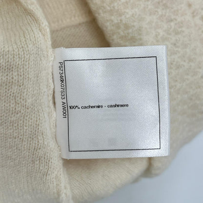 CHANEL シャネル P57346K07533 アイボリー カシミヤ100 ココマークボタン フロントポケット タイトニットスカート スカート