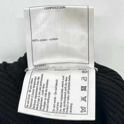 CHANEL シャネル P55726K07318 ブラック×マルチカラー コットン ショートスリーブリブニットトップス トップス