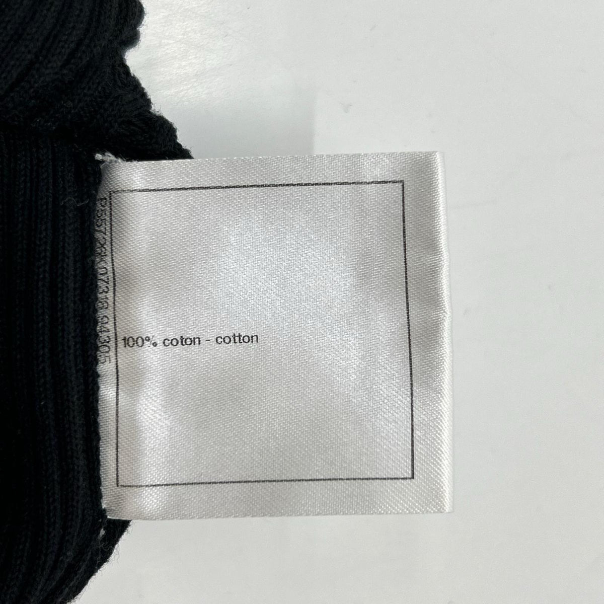 CHANEL シャネル P55726K07318 ブラック×マルチカラー コットン ショートスリーブリブニットトップス トップス