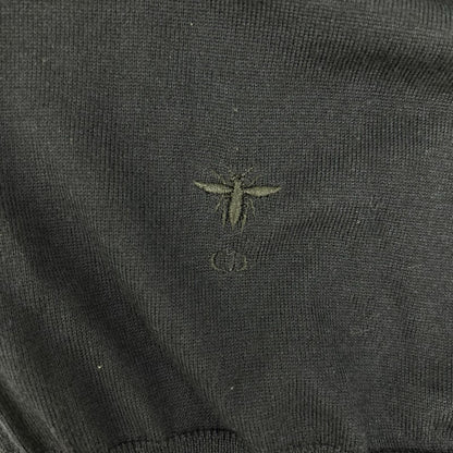 Christian Dior クリスチャンディオール 114T25AM105 ネイビー カシミヤ×シルク Bee刺繍 セーラーカラー ハーフボタンニットプルオーバー トップス
