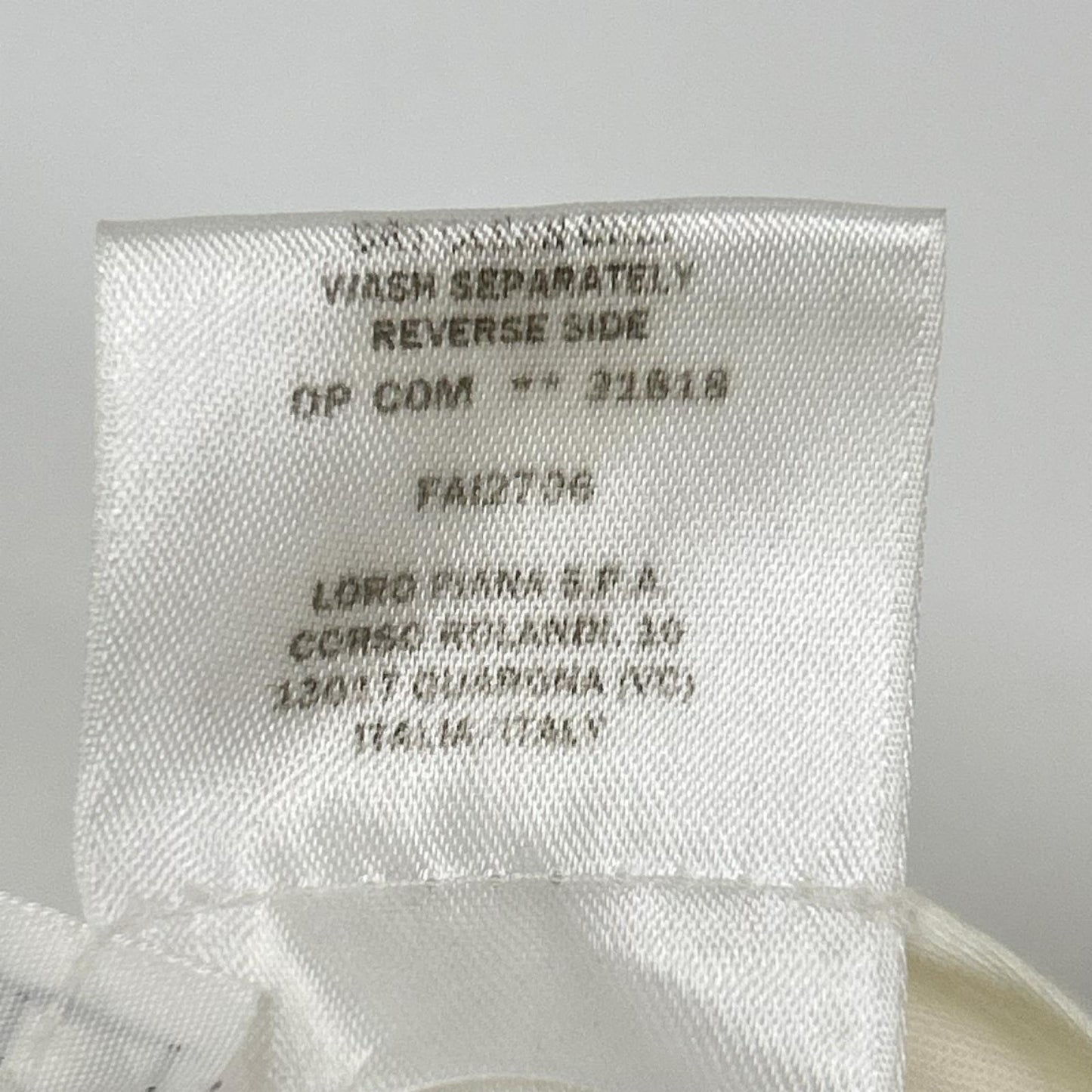 Loro Piana ロロピアーナ アイボリー ウール×シルク ジップフライ センタープレスストレートワイドパンツ ボトムス