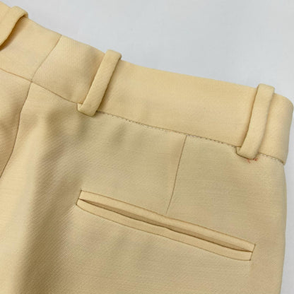 Loro Piana ロロピアーナ アイボリー ウール×シルク ジップフライ センタープレスストレートワイドパンツ ボトムス