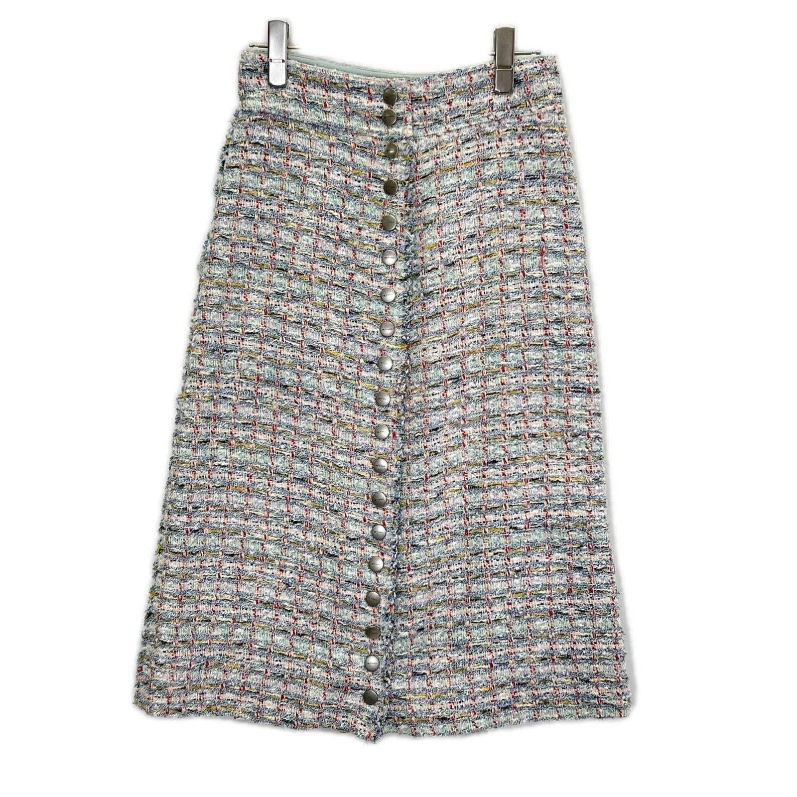 ETRO エトロ マルチカラー ツイード ボタンダウンスカート スカート