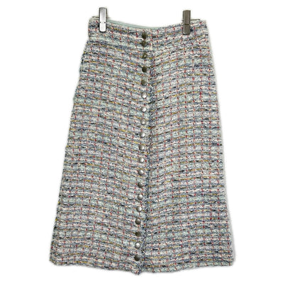 ETRO エトロ マルチカラー ツイード ボタンダウンスカート スカート