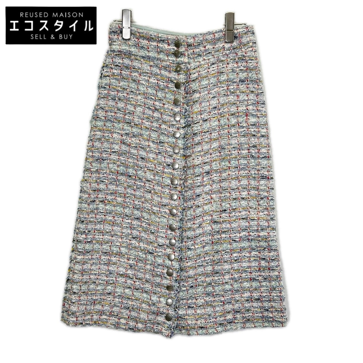 ETRO エトロ マルチカラー ツイード ボタンダウンスカート スカート