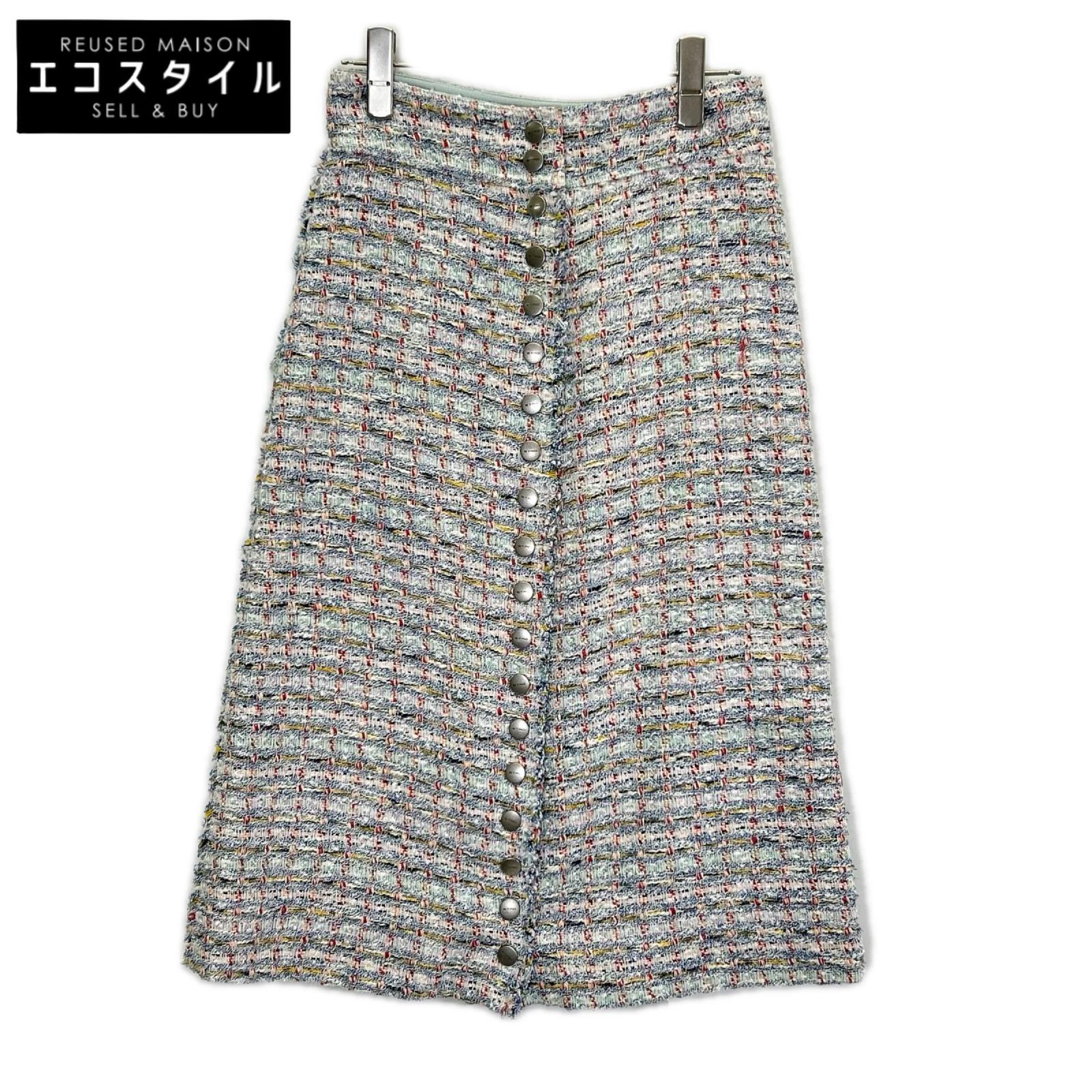 ETRO エトロ マルチカラー ツイード ボタンダウンスカート スカート