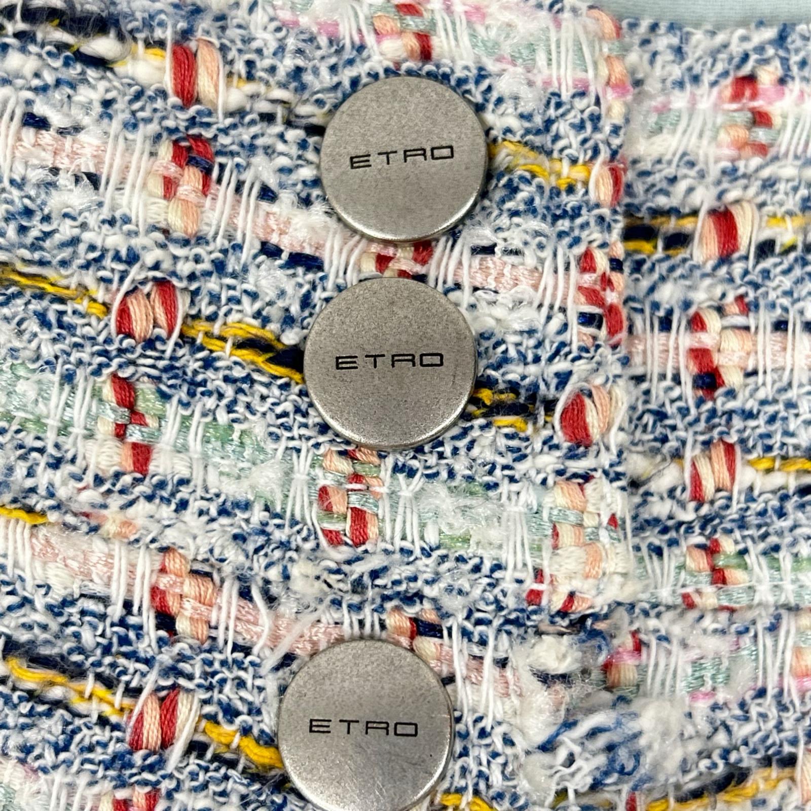 ETRO エトロ マルチカラー ツイード ボタンダウンスカート スカート