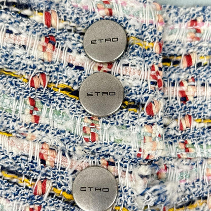 ETRO エトロ マルチカラー ツイード ボタンダウンスカート スカート
