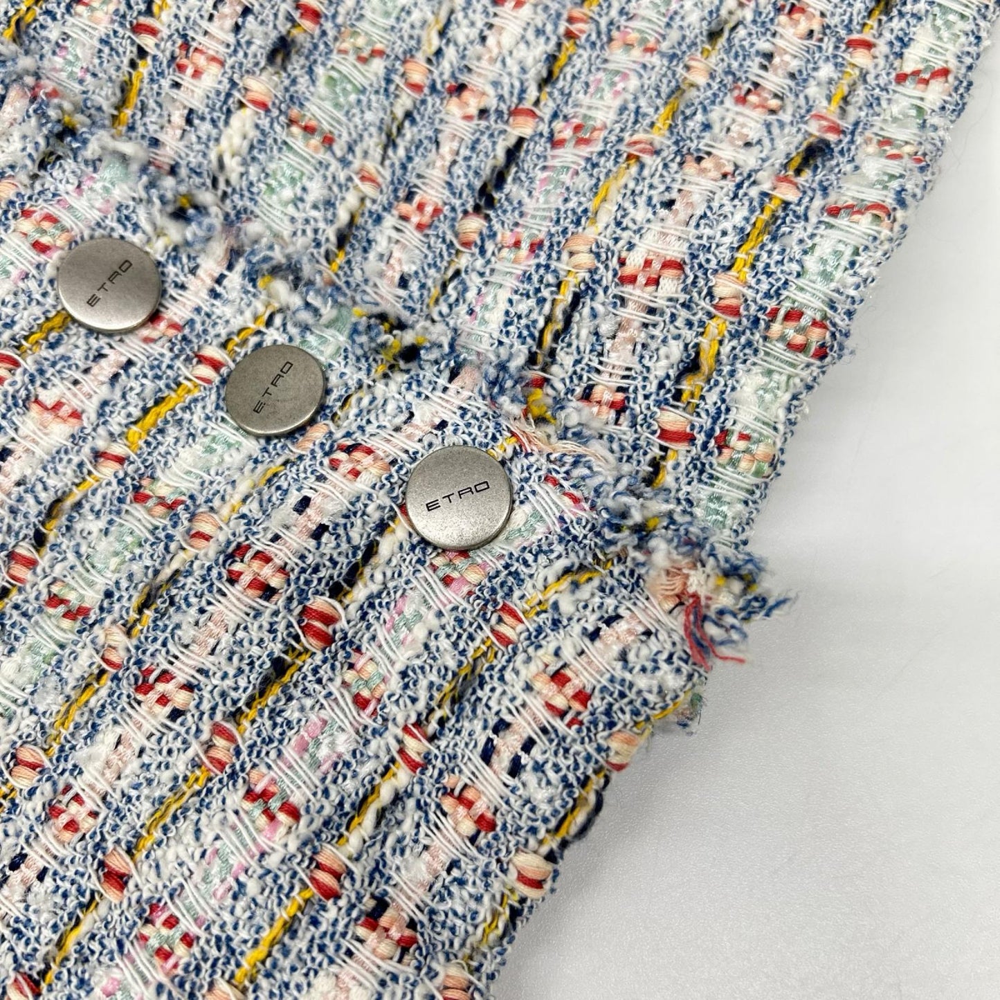ETRO エトロ マルチカラー ツイード ボタンダウンスカート スカート