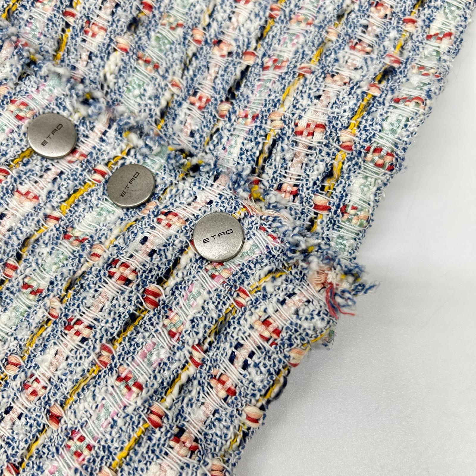 ETRO エトロ マルチカラー ツイード ボタンダウンスカート スカート