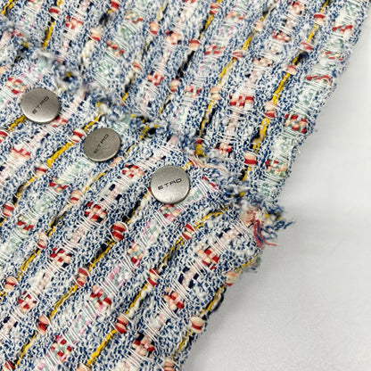 ETRO エトロ マルチカラー ツイード ボタンダウンスカート スカート