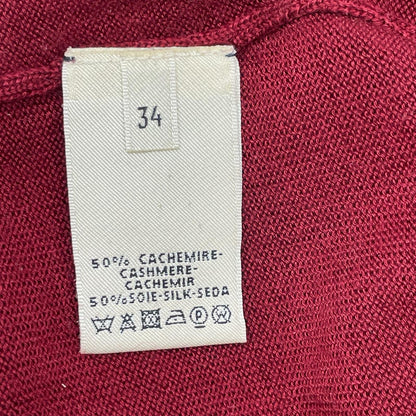 HERMES エルメス 【ゴルチエ期】ボルドー Hロゴ金具 S/Sクルーネックニット トップス