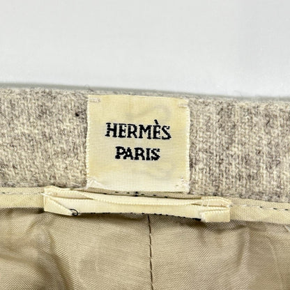 HERMES エルメス 【ゴルチエ期】ベージュ ヴァージンウール コインポケット センタープレステーパードパンツ ボトムス