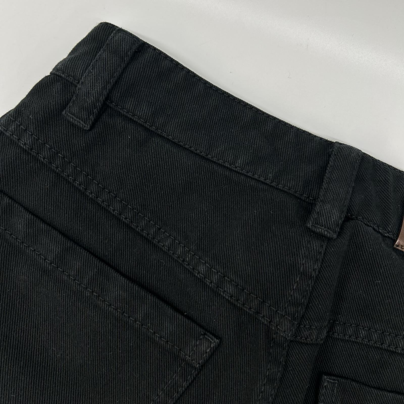 BRUNELLO CUCINELLI ブルネロクチネリ ブラック ボタンフライ ロゴパッチクロップドデニムパンツ ボトムス