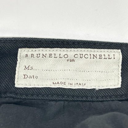 BRUNELLO CUCINELLI ブルネロクチネリ ブラック ボタンフライ ロゴパッチクロップドデニムパンツ ボトムス