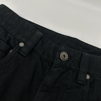BRUNELLO CUCINELLI ブルネロクチネリ ブラック ボタンフライ ロゴパッチクロップドデニムパンツ ボトムス