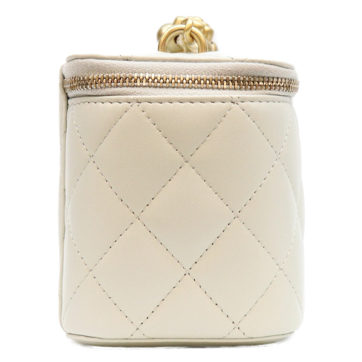 CHANEL シャネル AP3301 ライトブルー ラム G金具 カメリアボールチェーン バニティショルダーバッグ ショルダーバッグ