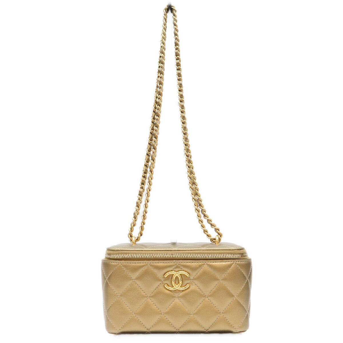 CHANEL シャネル 23年クルーズ CCダイナスティ ゴールド ラム G金具 チェーンバニティショルダーバッグ ショルダーバッグ
