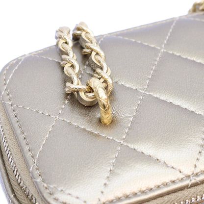 CHANEL シャネル 23年クルーズ CCダイナスティ ゴールド ラム G金具 チェーンバニティショルダーバッグ ショルダーバッグ