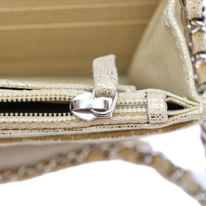 CHANEL シャネル 19番 ゴールド レザー シルバー金具 マトラッセ ココマーク チェーンショルダーウォレット ショルダーバッグ