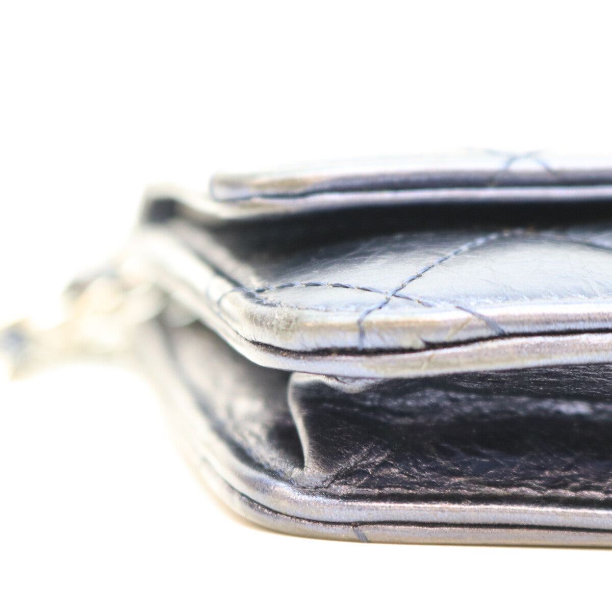 CHANEL シャネル A69206 12番 メタリックネイビー カーフ S金具 2.55 チェーンショルダーウォレット ショルダーバッグ