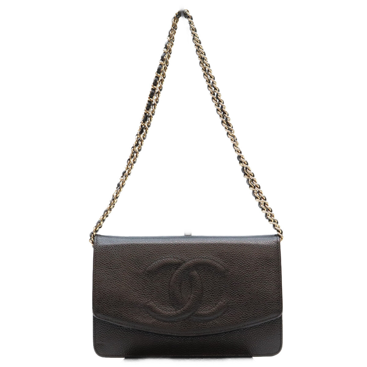 CHANEL シャネル 11番 黒 キャビア G金具 ココマーク チェーンショルダーウォレット ショルダーバッグ