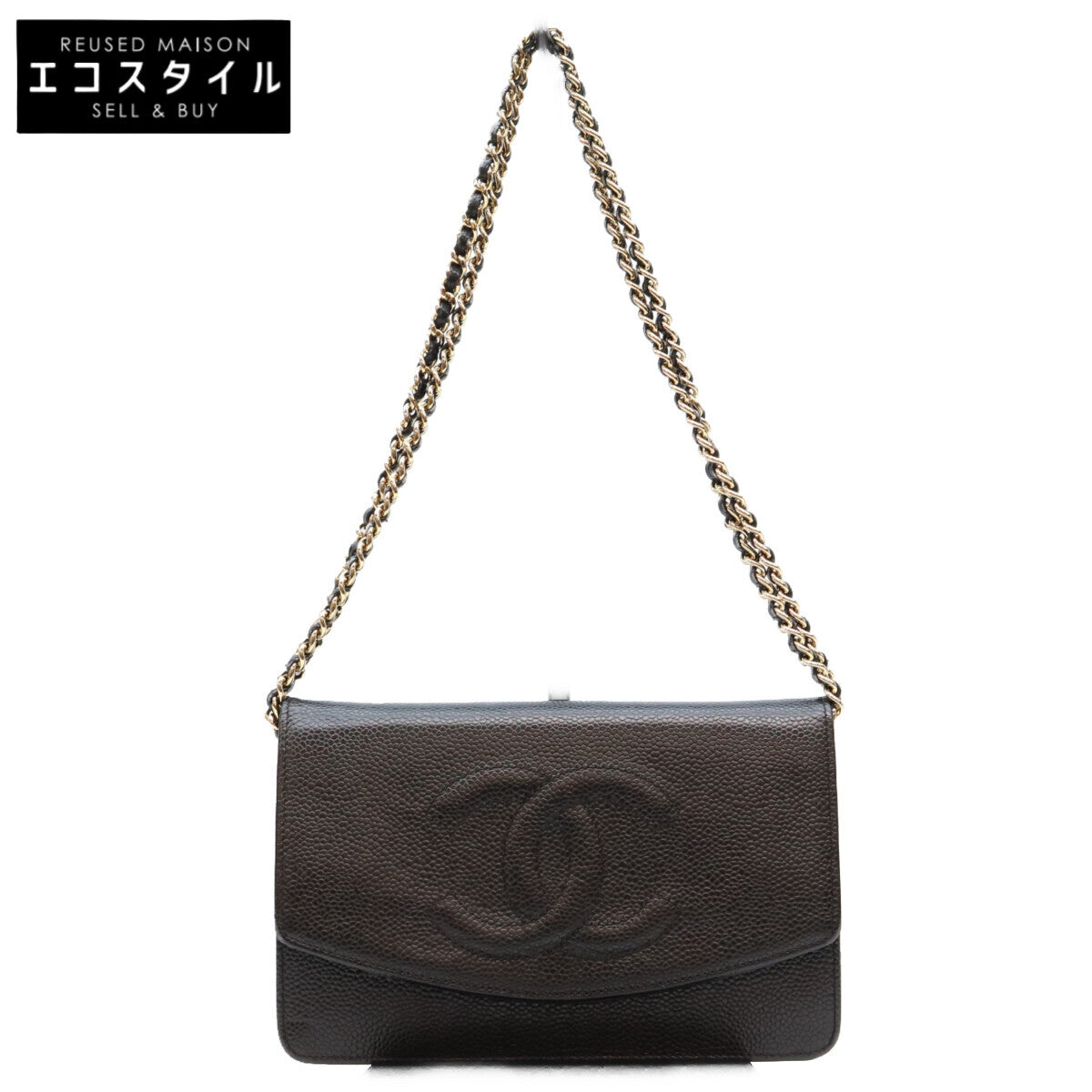 CHANEL シャネル 11番 黒 キャビア G金具 ココマーク チェーンショルダーウォレット ショルダーバッグ