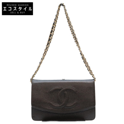 CHANEL シャネル 11番 黒 キャビア G金具 ココマーク チェーンショルダーウォレット ショルダーバッグ