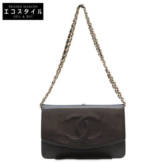 CHANEL シャネル 11番 黒 キャビア G金具 ココマーク チェーンショルダーウォレット ショルダーバッグ