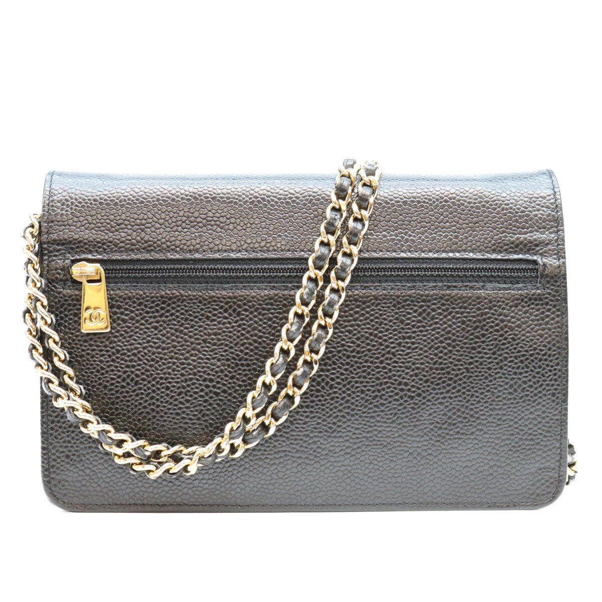 CHANEL シャネル 11番 黒 キャビア G金具 ココマーク チェーンショルダーウォレット ショルダーバッグ