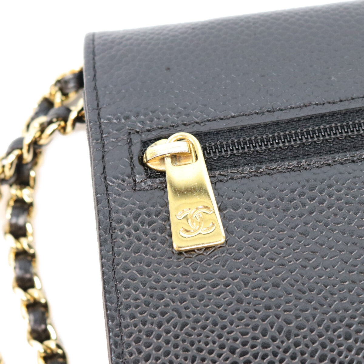 CHANEL シャネル 11番 黒 キャビア G金具 ココマーク チェーンショルダーウォレット ショルダーバッグ