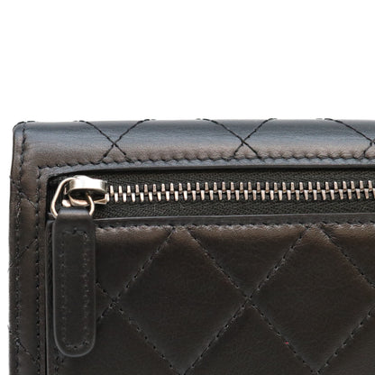 CHANEL シャネル 29番 黒 カーフ G×S金具 ターンロック マトラッセ トライフォールドウォレット 3つ折り財布 三つ折り財布（小銭入れあり）