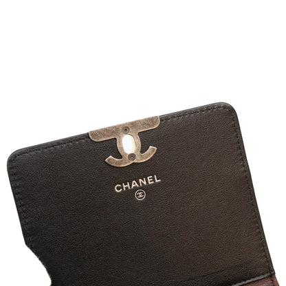 CHANEL シャネル 29番 黒 カーフ G×S金具 ターンロック マトラッセ トライフォールドウォレット 3つ折り財布 三つ折り財布（小銭入れあり）