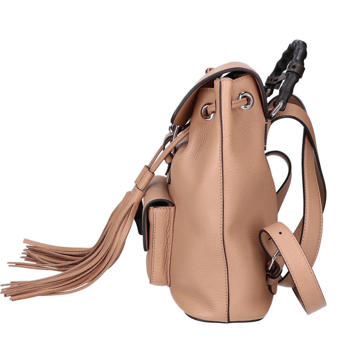 GUCCI グッチ 387149 バンブー カーフスキン エンボスロゴ フリンジチャーム バックパック リュック バックパック